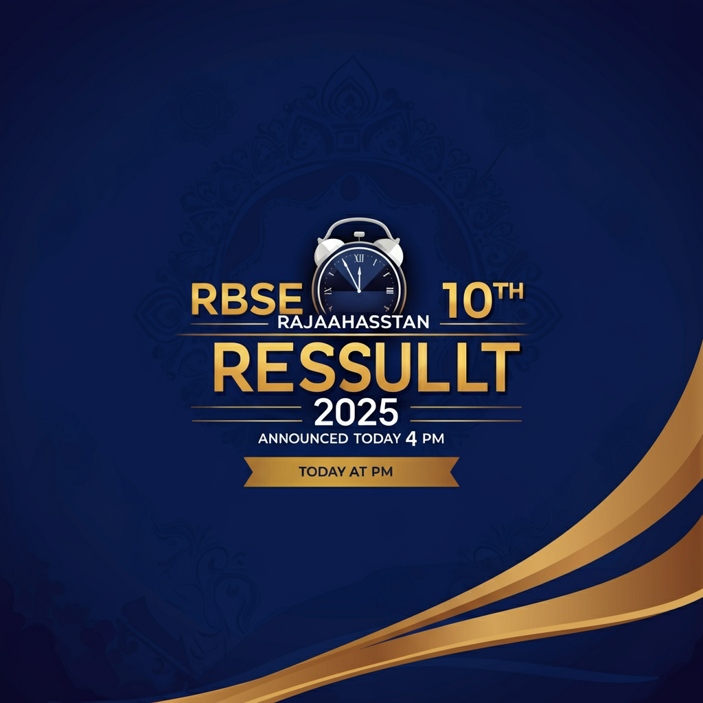 RBSE Rajasthan 10th Result 2025 Announced Today at 4 PM